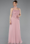Robe de Soirée Longue Mousseline Poudre ABU6081