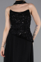 Robe de Soirée Longue Mousseline Noir ABU6081