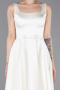Robe De Cérémonie Satin Midi Blanc ABK2586