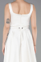 Robe De Cérémonie Satin Midi Blanc ABK2586
