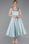 Robe De Cérémonie Satin Midi Menthe ABK2586