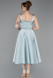 Robe De Cérémonie Satin Midi Menthe ABK2586