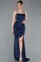 Robe de Soirée Longue Bleu Marine ABU6082