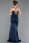 Robe de Soirée Longue Bleu Marine ABU6082