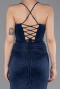 Robe de Soirée Longue Bleu Marine ABU6082