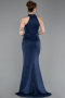Robe de Soirée Longue Bleu Marine ABU6083
