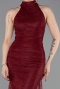 Robe de Soirée Longue Dantelle Rouge Bordeaux ABU6084