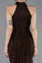 Robe de Soirée Longue Dantelle Brun ABU6084