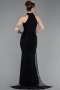 Robe de Soirée Longue Dantelle Noir ABU6084