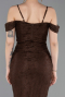Robe de Soirée Longue Dantelle Brun ABU6085