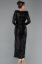 Robe De Soirée Midi Noir ABK2479