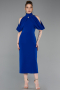Tenue De Soirée Midi Bleu Saxe ABK2517