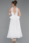 Tenue de Soirée Midi Dantelle Blanc ABK2613