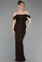 Robe de Soirée Longue Perlé Brun ABU6057