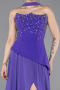 Robe De Soirée Mousseline Longue Violet ABU6018