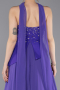 Robe De Soirée Mousseline Longue Violet ABU6018