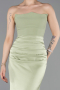 Robe de Soirée Longue Satin Pistache vert ABU6061