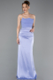 Robe De Soirée Satin Longue Lilas ABU6061