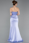 Robe De Soirée Satin Longue Lilas ABU6061