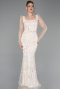 Robe De Soirée Longue Beige ABU4603