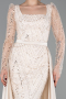 Robe De Soirée Longue Beige ABU4603