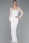 Robe De Soirée Perlé Longue Blanc ABU5699