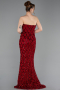 Robe De Soirée Squameuse Longue Rouge ABU5701
