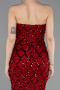 Robe De Soirée Squameuse Longue Rouge ABU5701