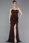Robe De Soirée Dantelle Longue Brun ABU5614