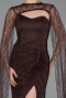 Robe De Soirée Dantelle Longue Brun ABU5614
