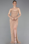 Robe de Soirée Longue Dantelle Cuivre ABU5770