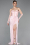 Robe De Soirée Dantelle Longue Poudre ABU5770