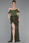 Robe de Soirée Longue Kaki ABU6087