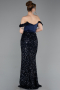 Robe de Soirée Longue Bleu Marine ABU6087