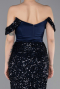 Robe de Soirée Longue Bleu Marine ABU6087