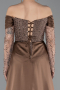 Robe De Soirée Perlé Longue Brun ABU5934