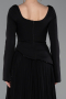 Robe de Soirée Longue Mousseline Noir ABU6088
