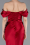 Robe Queue de Poisson Longue Satin Rouge ABU6090