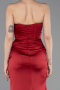 Robe de Soirée Longue Satin Rouge Bordeaux ABU6091