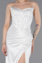 Robe de Soirée Longue Satin Blanc ABU6091