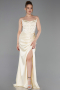 Robe de Soirée Longue Satin Jaune ABU6091