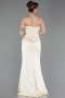 Robe de Soirée Longue Satin Jaune ABU6091
