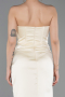 Robe de Soirée Longue Satin Jaune ABU6091