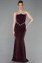 Robe Queue de Poisson Longue Couleur Cerise ABU6092