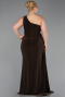 Robe Grande Taille Longue Brun ABU3132