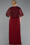 Robe de Soirée Grande Taille Longue Mousseline Rouge Bordeaux ABU6063