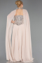 Robe De Soirée Grande Taille Mousseline Longue Beige ABU5940