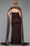 Robe De Soirée Grande Taille Longue Dantelle Brun ABU6070