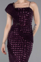 Robe de Soirée Longue Squameuse Violet Foncé ABU6075