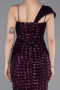 Robe de Soirée Longue Squameuse Violet Foncé ABU6075